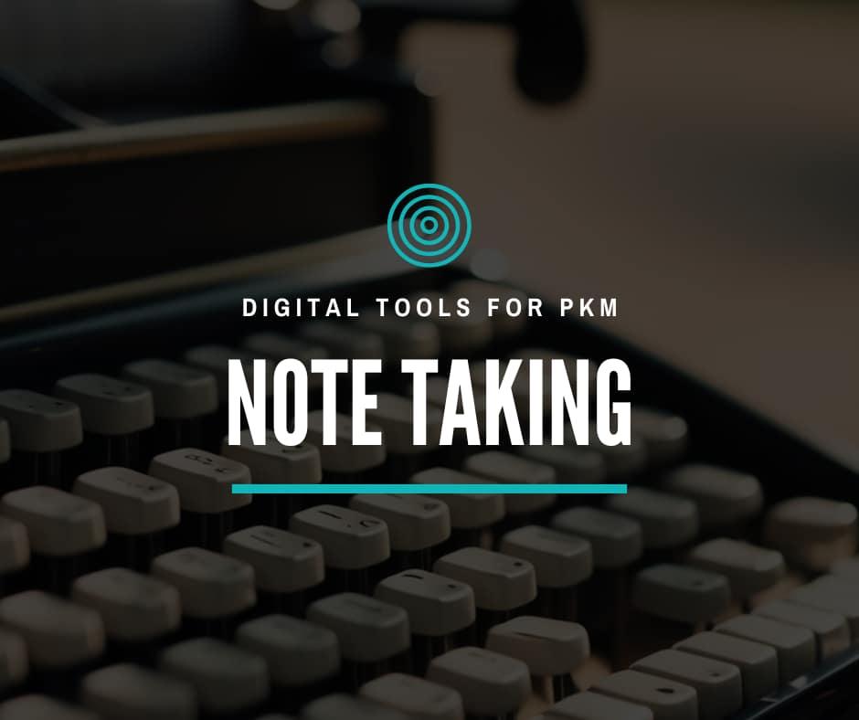 Digital tools for note taking old fashioned typewriter in the background