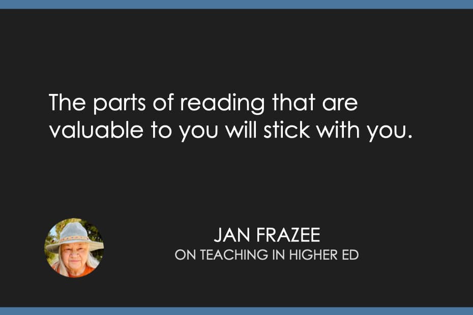 The parts of reading that are valuable to you will stick with you. 