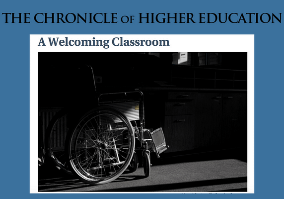 James Lang’s A Welcoming Classroom in The Chronicle of Higher Education